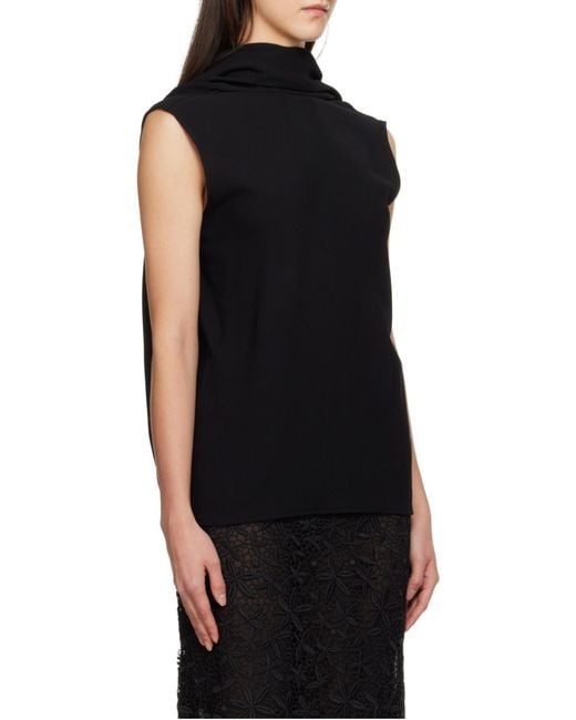 Totême  Black Cocoon Cape Blouse