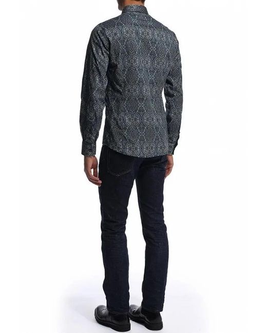 Just Cavalli Blue Printed Shirt for men