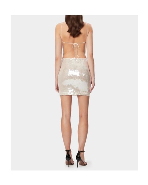 Amazuìn White Ester Self-Tie V-Neck Mini Dress