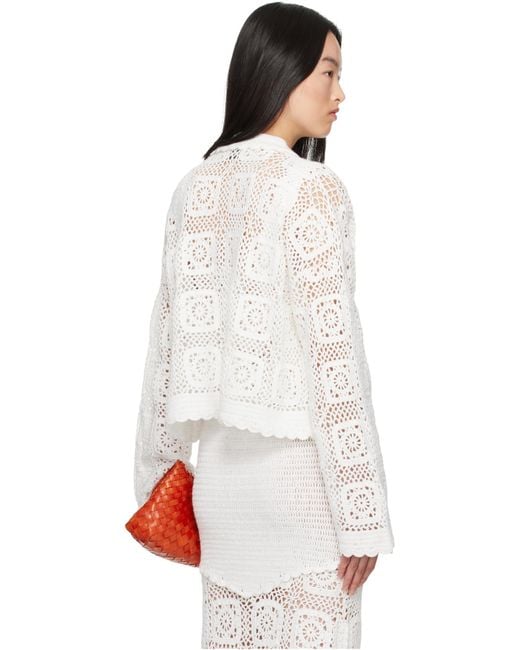 Holzweiler White Rosie Crochet Cardigan