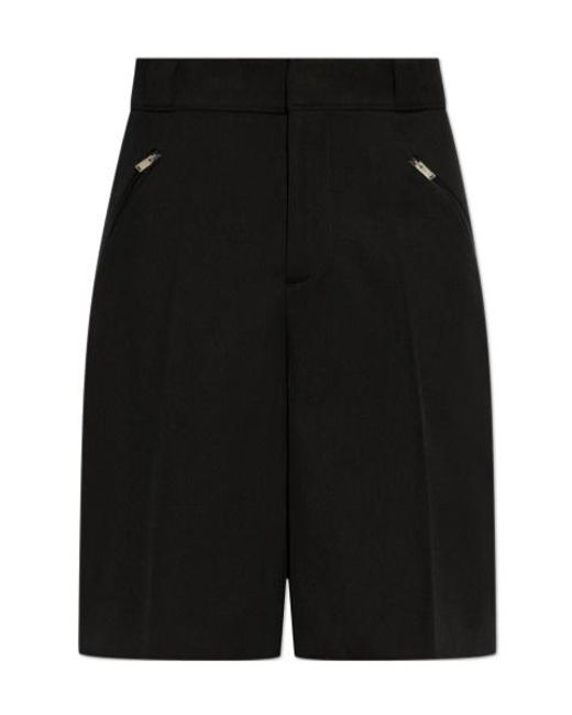 McQueen Black High Waist Wide-Leg Shorts for men