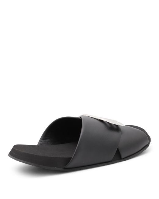 Balenciaga Black Logo Plaque Slip-On Slides for men