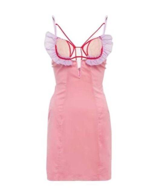 Nensi Dojaka Pink Silk-Blend Minidress
