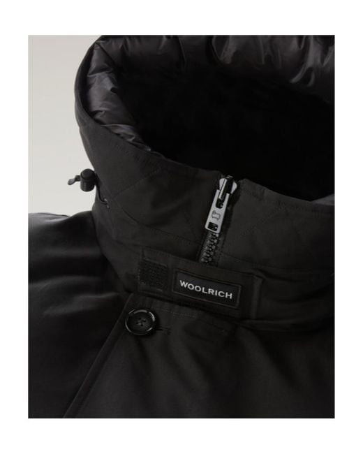 Woolrich Black Arctic Button-Up Padded Jacket for men