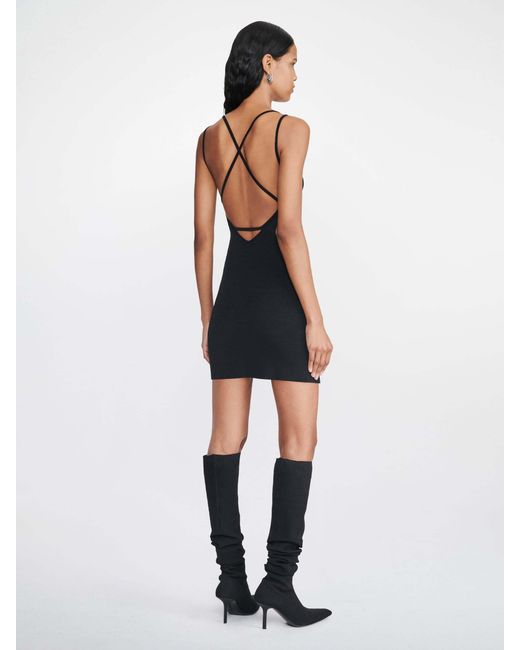 Dion Lee Black Spaghetti-Strap Mini Dress