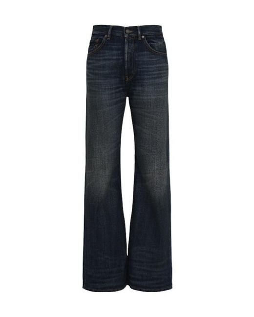 Acne Blue 5-Pocket Flared Denim Jeans
