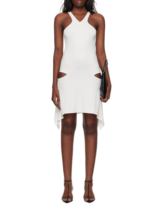 Courreges White Courrèges V-Neck Cut-Out Jersey Mini Dress