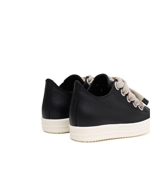 Rick Owens Black Jumbolace Low Sneakers