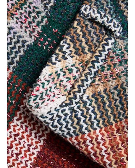 Missoni Red Tartan Wool-Blend Mini Skirt