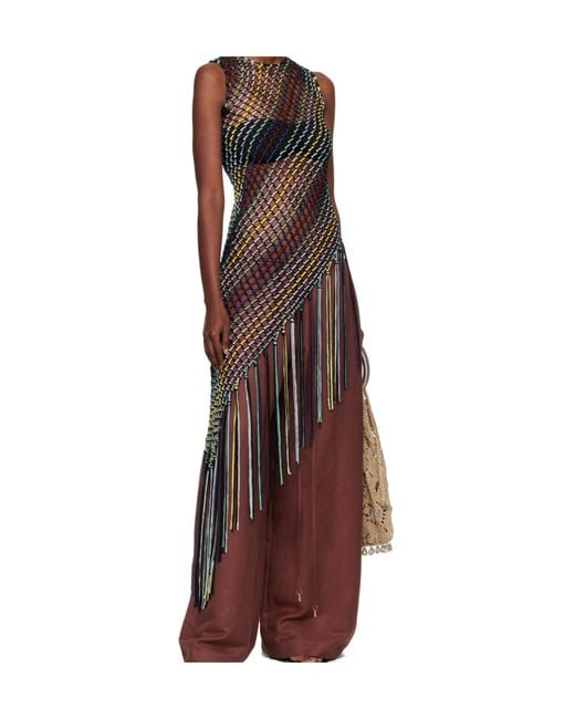 Gabriela Hearst Brown Round Neck Sleeveless Dress