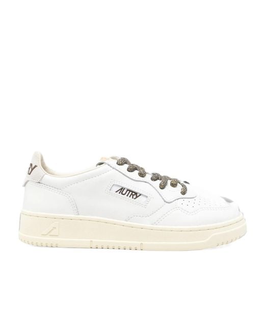 Autry White Medalist Low-Top Sneakers