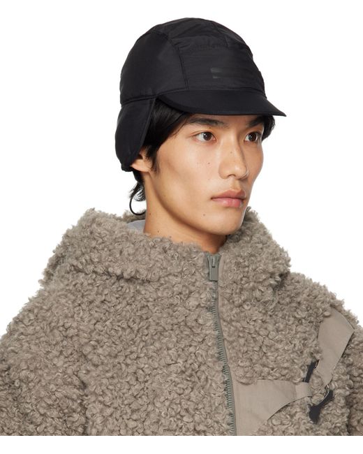 HELIOT EMIL Black Ophitic Reversible Baseball Cap for men
