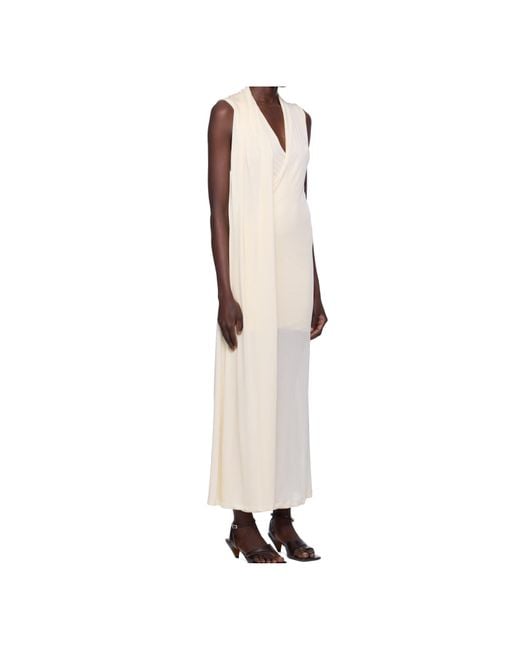 Totême White Overlapped Scarf Dress