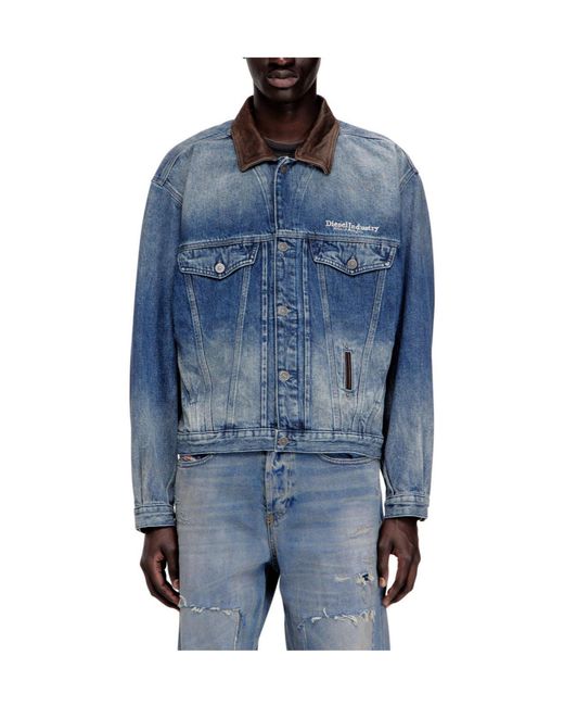 DIESEL Blue Denim Jacket for men
