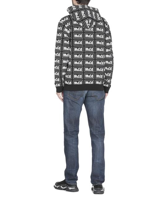 McQ Alexander McQueen Gray Printed Logo Hooded Sweater for men