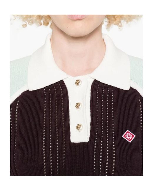 Casablanca Red Sporty Rib Polo Knitwear