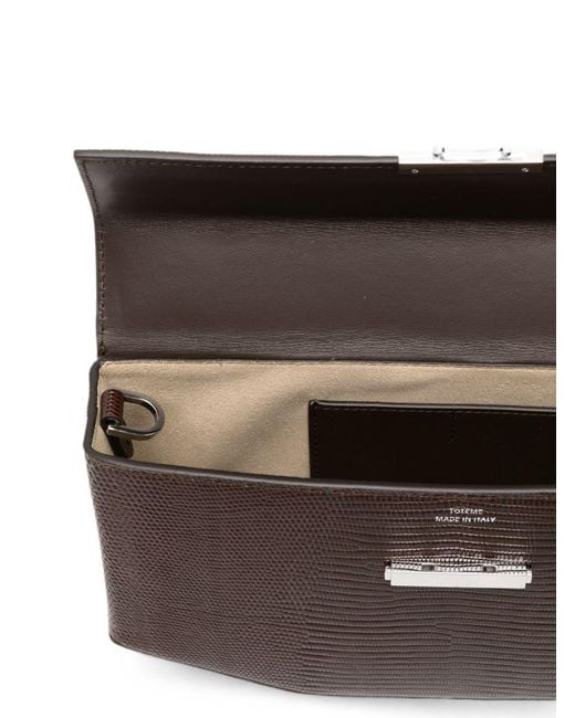 Totême Brown Lizard-Effect Leather Shoulder Bag