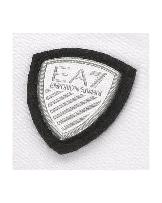 Emporio Armani White Logo Sticker Short-Sleeved T-Shirt for men