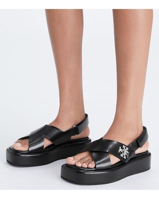 Tory Burch Black Turnlock Platform Sandal