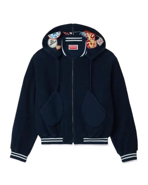 KENZO Blue Badges Embroidered Afterhood Jacket for men