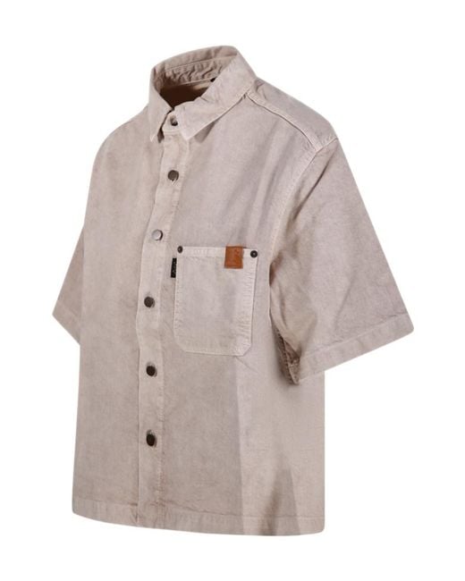 Haikure Gray Collared Short-Sleeve Shirt