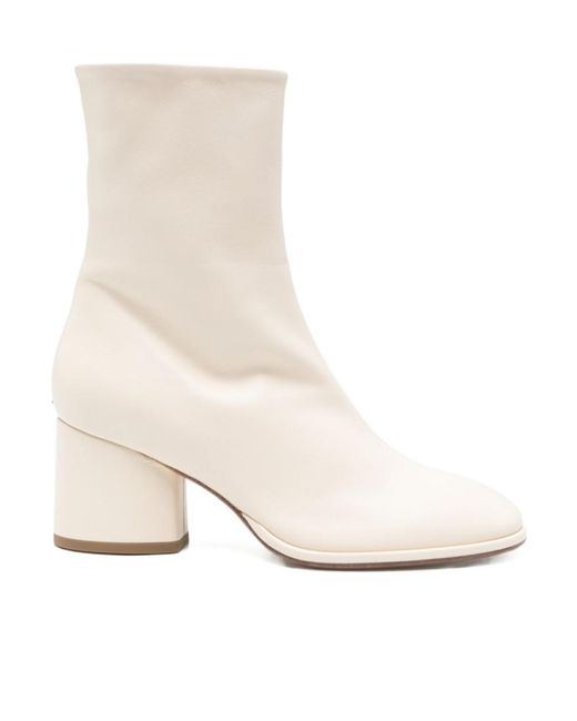Aeyde White Zippered Ankle Boots