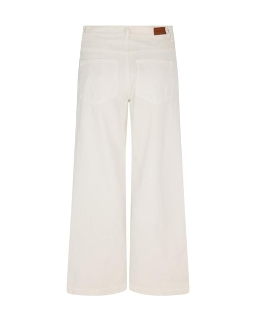Moncler White Wide Leg Casual Pants