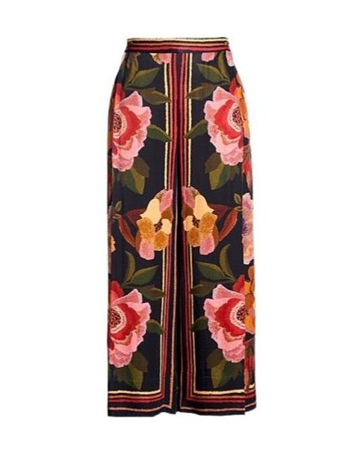 Farm Rio Red Wide-Leg Trousers