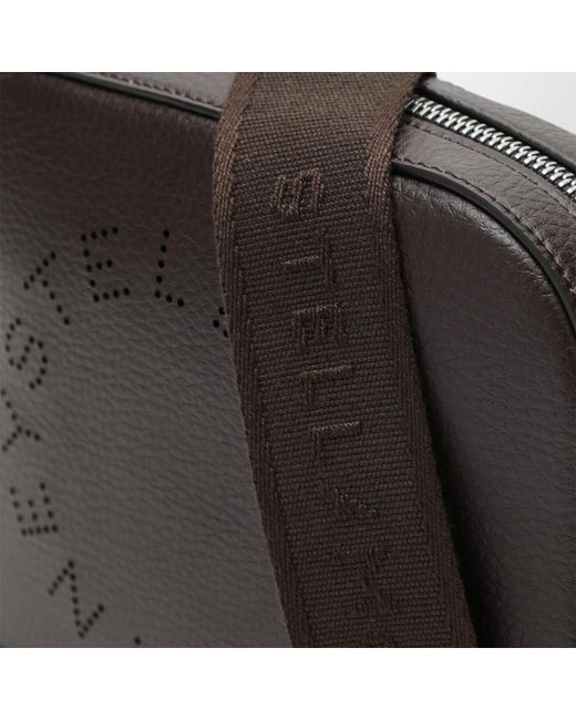 Stella McCartney Black Perforated Logo Strapped Camera Crossbody Bag