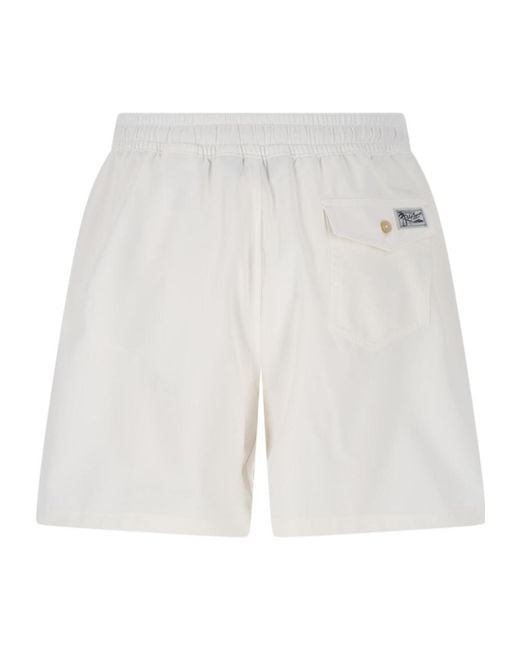 Polo Ralph Lauren White Traveller Classic Swimming Trunks for men