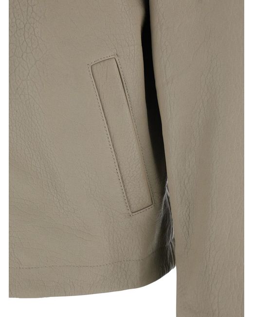 sunflower Gray Cropped Leather Jacket for men