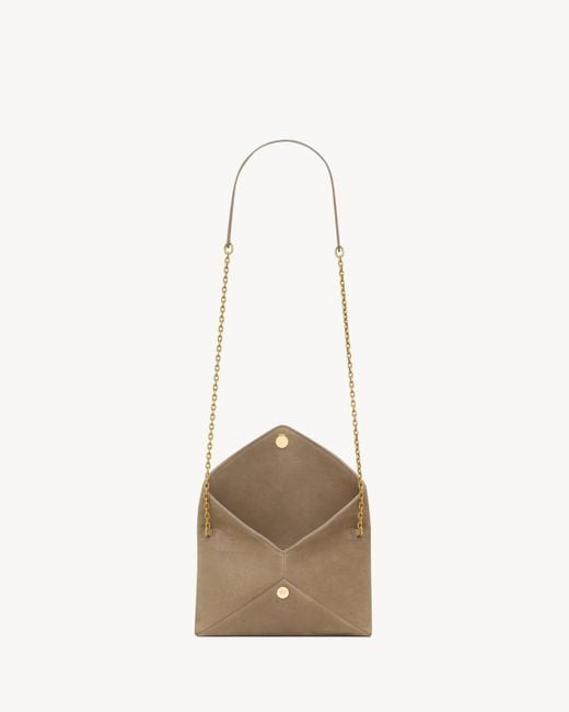 Saint Laurent White Cassandre Small Chain Pouch