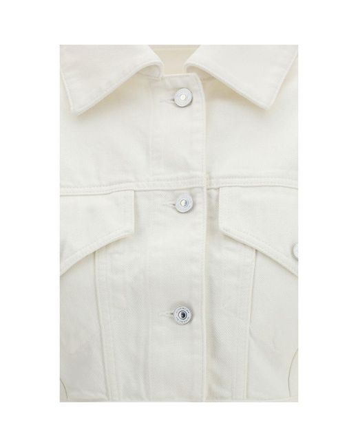 Givenchy White Cropped Opened-Back Denim Jacket