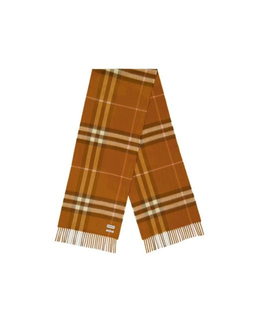 Burberry Brown Plaid Pattern Scarf for men