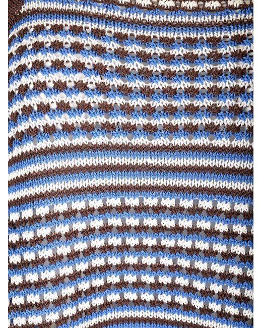 A.P.C. Blue Striped Crochet Top