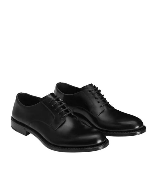 Dolce & Gabbana Black Lace-Up Derby Shoes for men