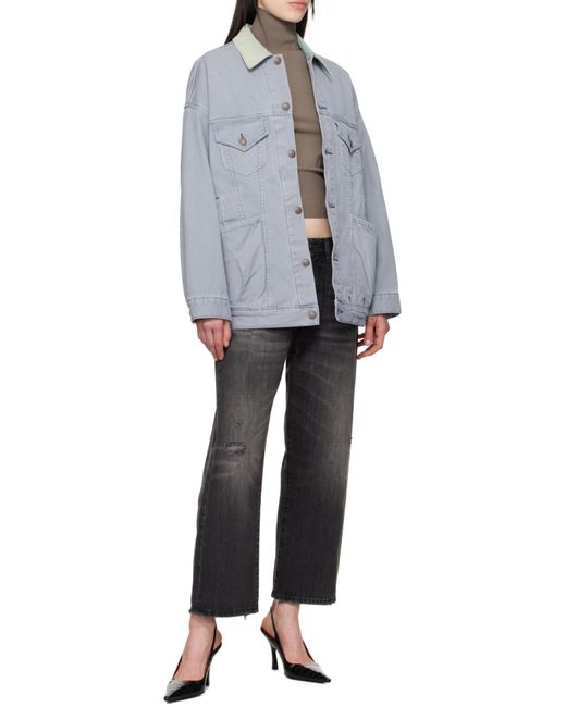 R13 Blue Long Sleeve Casual Jacket