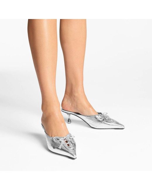 Jimmy Choo White Scarlett Mules
