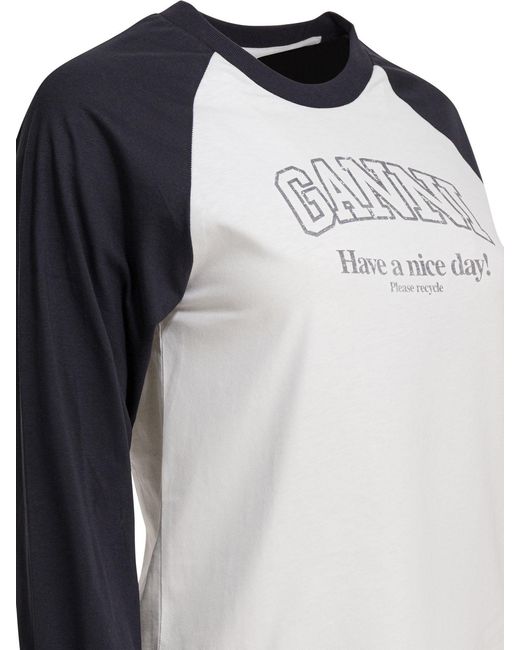 Ganni Black "Baseball" T-Shirt