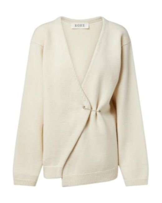 Rohe Natural Wool And Cashmere Wrap Cardigan