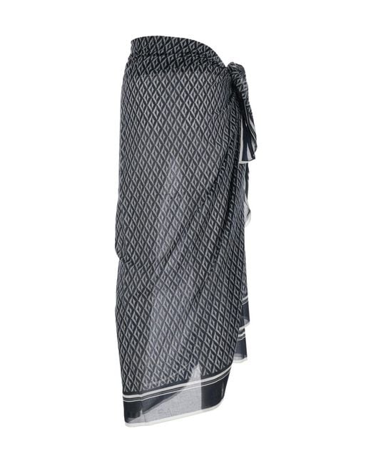 Tom Ford Gray Asymmetrical Rhombus Pareo