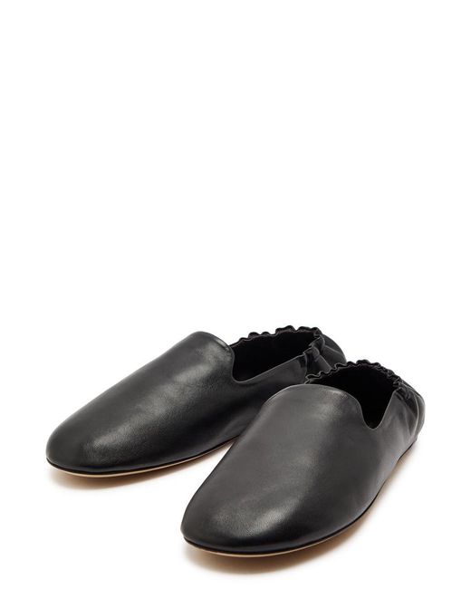 The Row Black Solid Leather Flats