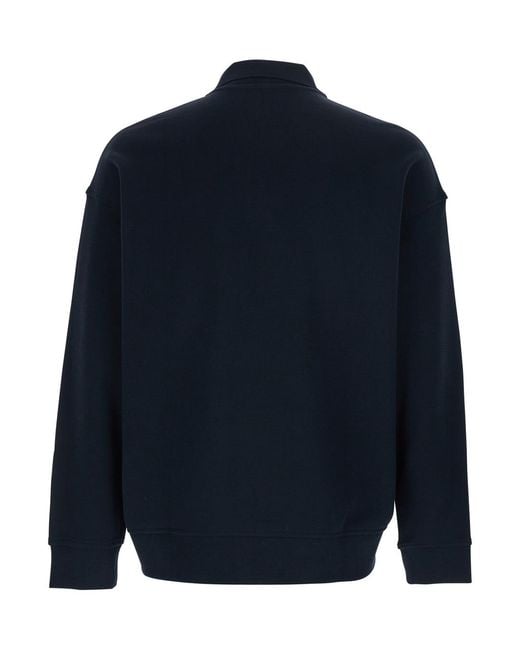 Emporio Armani Blue Logo Embroidery Polo Shirt for men