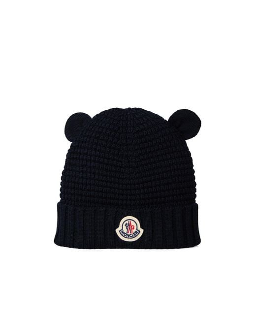 Moncler Black Simple Bear Hat