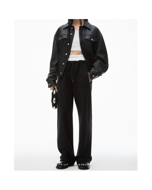 Alexander Wang Black Layered Wide-Leg Sweatpants