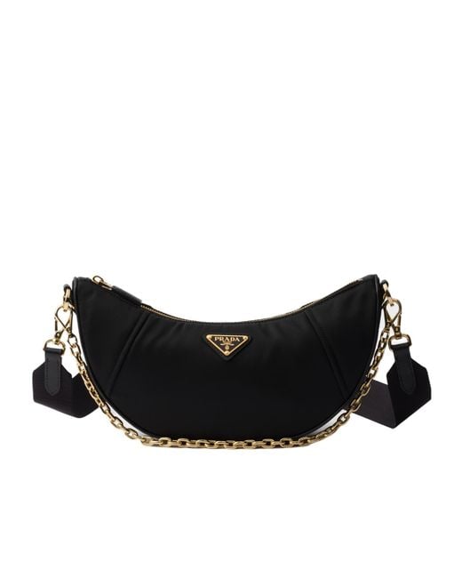 Prada Black Re-Nylon Demi-Lune Shoulder Bag