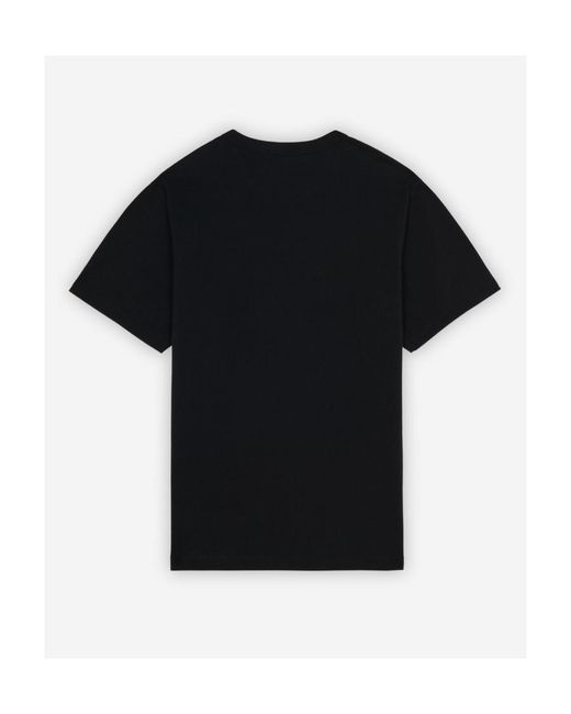 Maison Kitsuné Black Profile Logo-Print T-Shirt for men