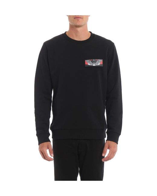 Marcelo Burlon Black Wing Pattern Patch Sweater for men