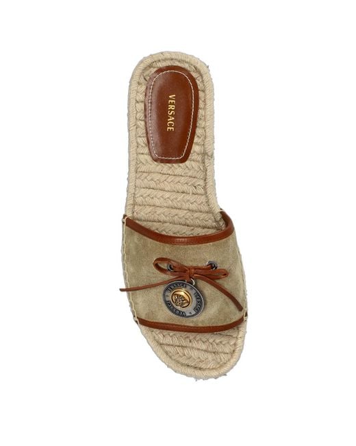 Versace Brown Medusa-Plaque Espadrilles