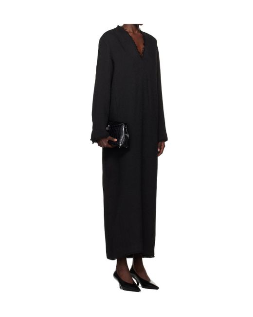 Totême  Black Broad Sablé Maxi Dress
